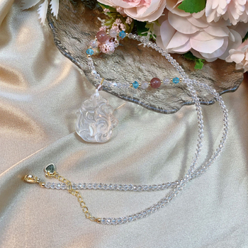 Κολιέ με κρύσταλλο, αρχικός σχεδιασμός, στοιχεία από κράμα, χωρίς πλευρικά πετράδια