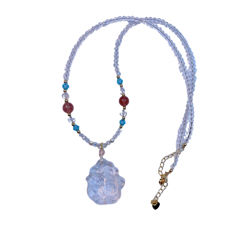 Κολιέ με κρύσταλλο, αρχικός σχεδιασμός, στοιχεία από κράμα, χωρίς πλευρικά πετράδια