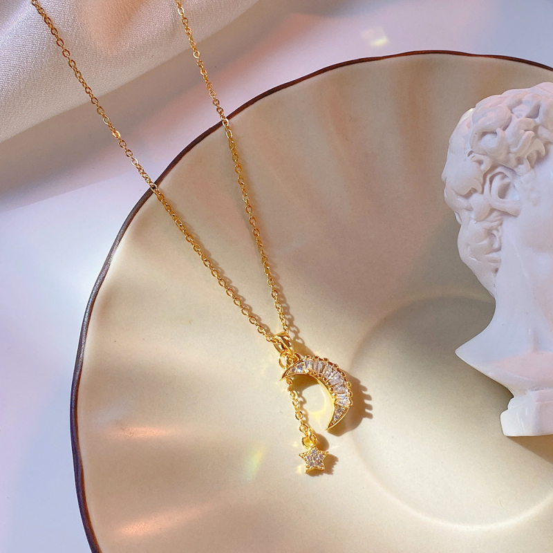 Ogrlica od titan čelika, geometrijski oblik, križasti lanac, privjesak sa mješovitim kristalima, duljina 21–50 cm