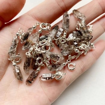 Kristály medálos nyaklánc, kézzel készített, geometriai kialakítás, kötél lánccal, uniszex