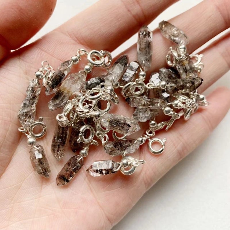 Kristály medálos nyaklánc, kézzel készített, geometriai kialakítás, kötél lánccal, uniszex