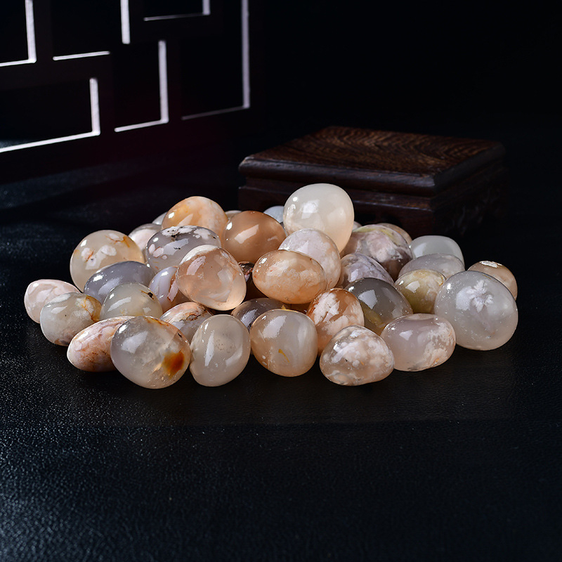 Cherry Blossom Agate – Piatră de cristal brută pentru decor, potrivită pentru acvariu și ghivece, stil modern minimalist, ambalare individuală