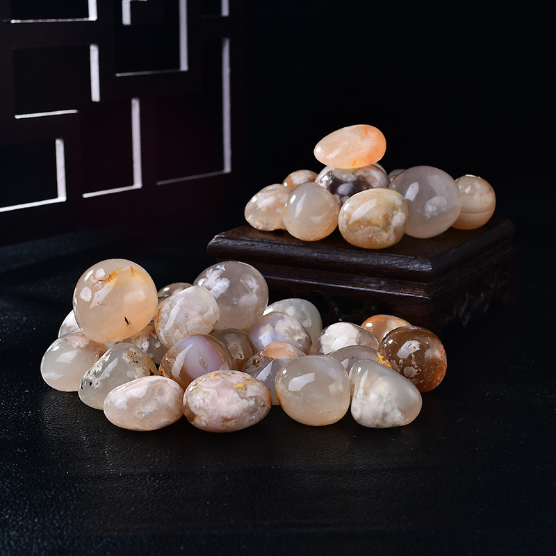 Cherry Blossom Agate – Piatră de cristal brută pentru decor, potrivită pentru acvariu și ghivece, stil modern minimalist, ambalare individuală