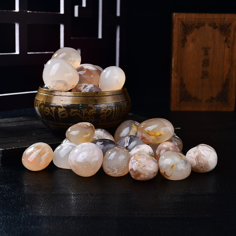 Cherry Blossom Agate – Piatră de cristal brută pentru decor, potrivită pentru acvariu și ghivece, stil modern minimalist, ambalare individuală
