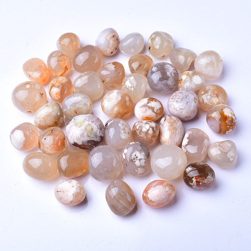 Cherry Blossom Agate – Piatră de cristal brută pentru decor, potrivită pentru acvariu și ghivece, stil modern minimalist, ambalare individuală