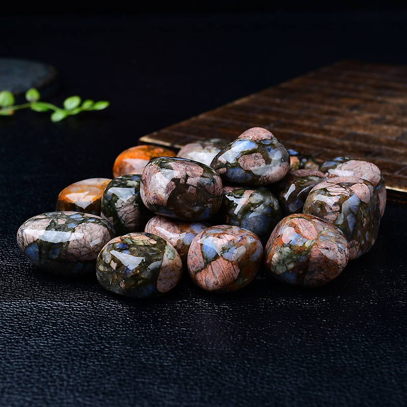 Διακοσμητικός κρύσταλλος κυλιόμενος λίθος, υλικό: blue flash stone, μοντέρνο μινιμαλιστικό στυλ, συσκευασμένο σε PP σακούλες