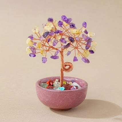 Kristalno stablo sreće — stolni dekor u modernom minimalističkom stilu; Materijal: kristal; Marka: Ah peng crystal crafts; Kategorija: kristalno stablo.