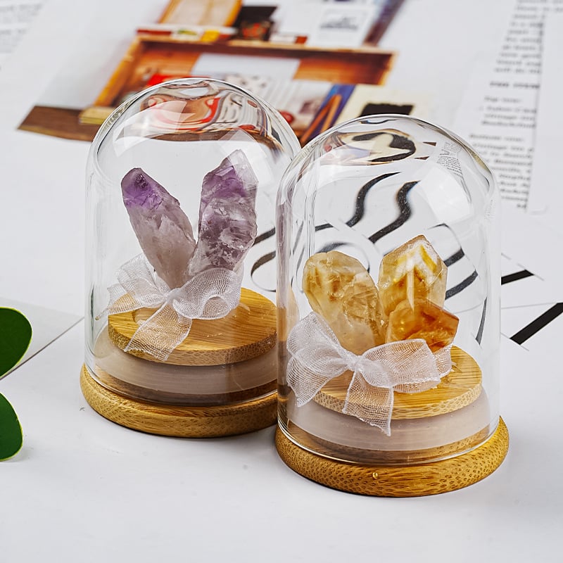 Ametistno kristalno stablo sreće – stolna ukrasna boca želja, moderna geometrija, kartonsko pakiranje