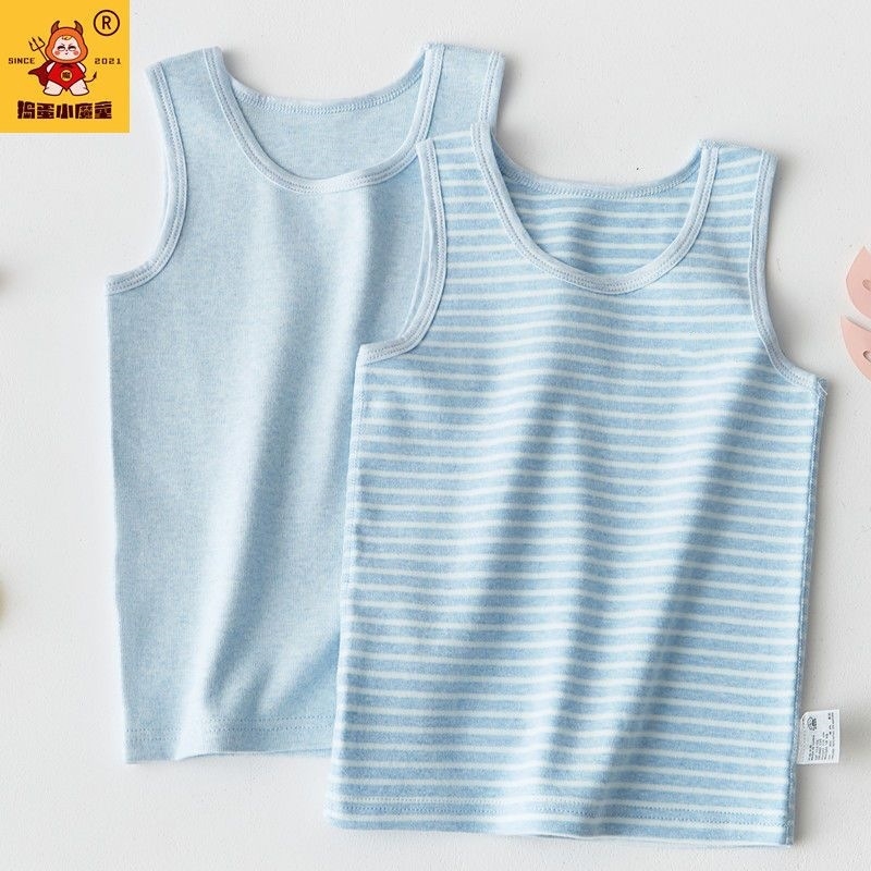 Bērnu bez piedurknēm kokvilnas veste ar svītrainu rakstu, 80% kokvilna, pavasaris–vasara, universāla