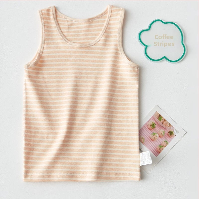 Bērnu bez piedurknēm kokvilnas veste ar svītrainu rakstu, 80% kokvilna, pavasaris–vasara, universāla