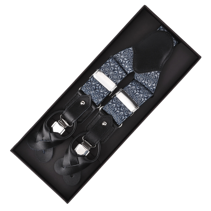 Muške naramenice od teleće kože, 3 kopče, podesive duljine, snažna elastičnost, križni stražnji dizajn, kompatibilne s gumbima i kopčama