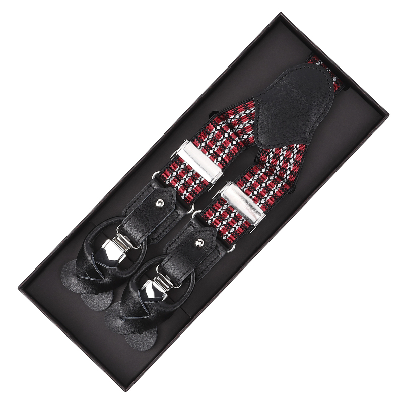 Muške naramenice od teleće kože, 3 kopče, podesive duljine, snažna elastičnost, križni stražnji dizajn, kompatibilne s gumbima i kopčama