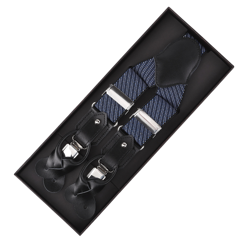 Muške naramenice od teleće kože, 3 kopče, podesive duljine, snažna elastičnost, križni stražnji dizajn, kompatibilne s gumbima i kopčama