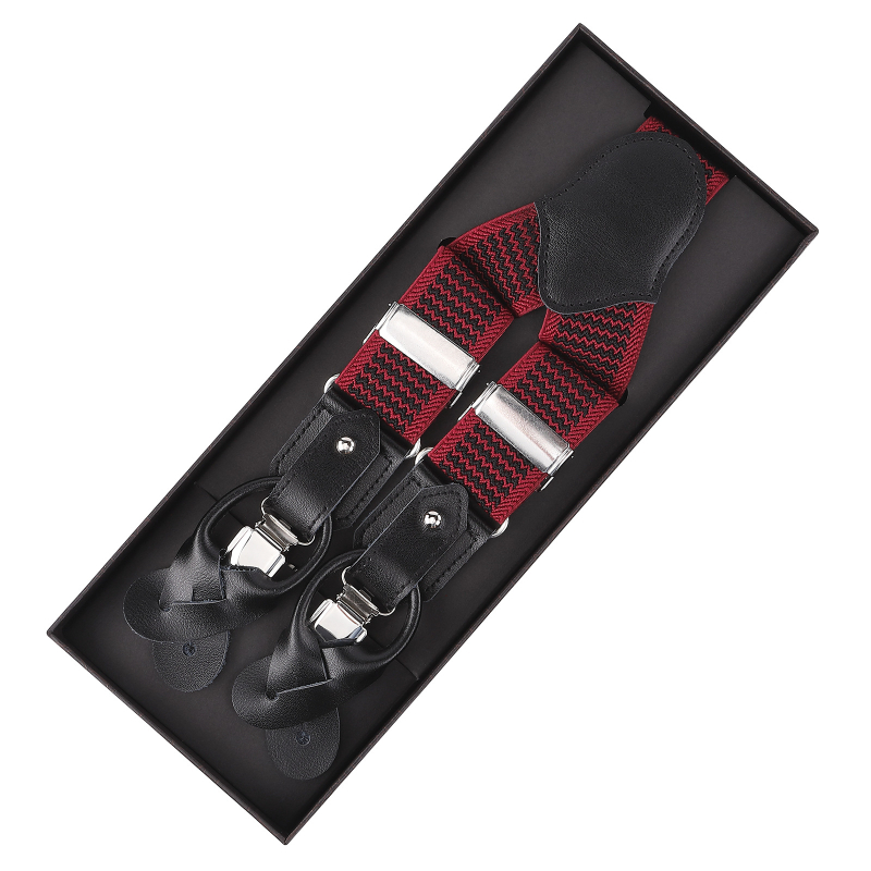 Muške naramenice od teleće kože, 3 kopče, podesive duljine, snažna elastičnost, križni stražnji dizajn, kompatibilne s gumbima i kopčama