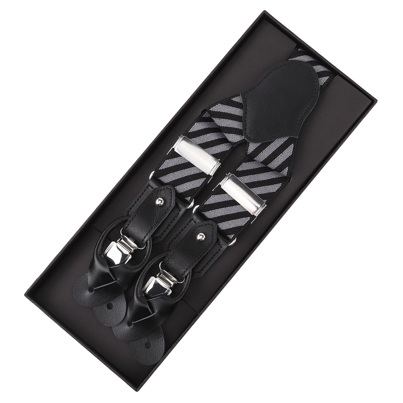 Muške naramenice od teleće kože, 3 kopče, podesive duljine, snažna elastičnost, križni stražnji dizajn, kompatibilne s gumbima i kopčama