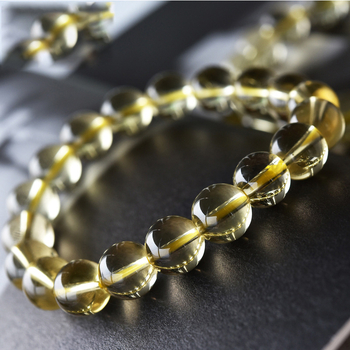 Βραχιόλι από χάντρες κιτρίνης με γεωμετρικό σχέδιο, unisex, φυσικός κρύσταλλος