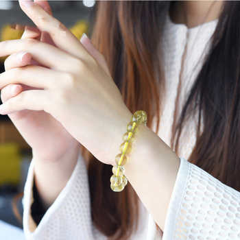 Βραχιόλι από χάντρες κιτρίνης με γεωμετρικό σχέδιο, unisex, φυσικός κρύσταλλος