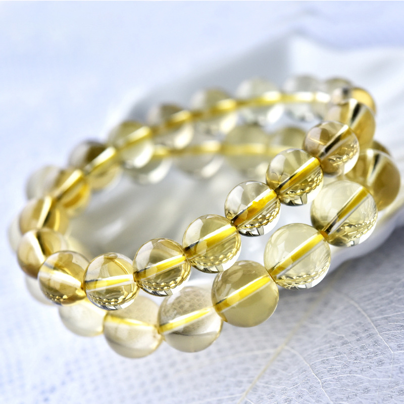 Βραχιόλι από χάντρες κιτρίνης με γεωμετρικό σχέδιο, unisex, φυσικός κρύσταλλος