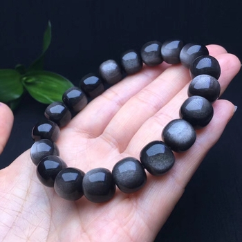 Geometrijska narukvica od obsidijana s perlama, unisex, poliran završni sloj, lagani luksuzni stil, pogodno za poslovne darove