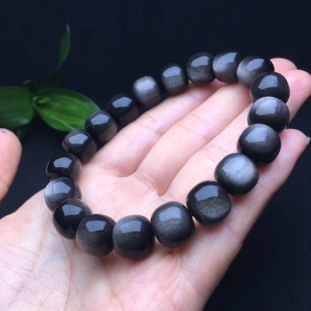 Geometrijska narukvica od obsidijana s perlama, unisex, poliran završni sloj, lagani luksuzni stil, pogodno za poslovne darove