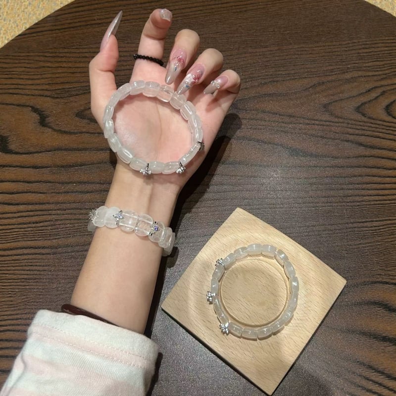 Narukvica od kristalnih perli, ručno izrađena, romb oblik, materijal White Ghost, podrijetlo Guangzhou, unisex