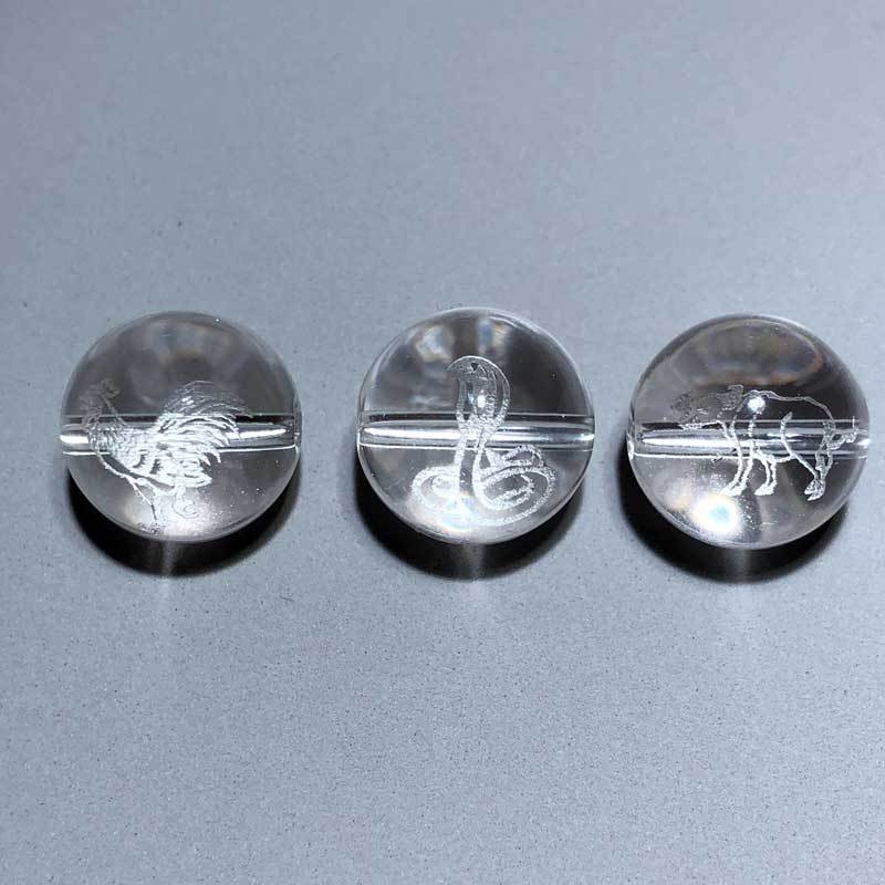 Bijele kristalne perle zodijaka – slobodne perle za narukvicu, DIY dodatak, izrezbarene