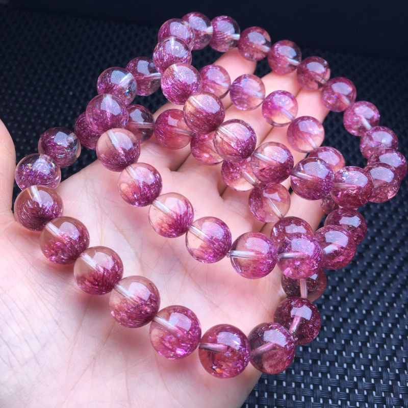 Βραχιόλι με αμέθιστο κρύσταλλο, κινεζικού στυλ, ελαστικό κορδόνι, χωρίς πλευρικοί λίθοι