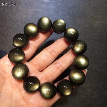 Narukvica od obsidijana, polirani završetak, geometrijski dizajn, unisex