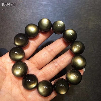 Narukvica od obsidijana, polirani završetak, geometrijski dizajn, unisex