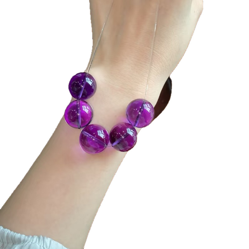 Βραχιόλι με χάντρες αμέθυστου, ασημένια στοιχεία 925, συσκευασία κουτί δώρου, κυκλοφορία άνοιξη 2025