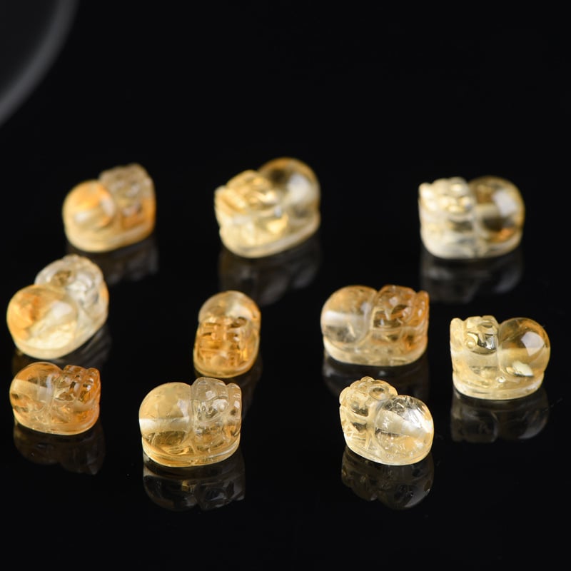 Beibeifu Pixiu βραχιόλι από κρύσταλλο κιτρίνης – σετ χάνδρες, μαζική συσκευασία, Άνοιξη 2024, κινέζικο στυλ