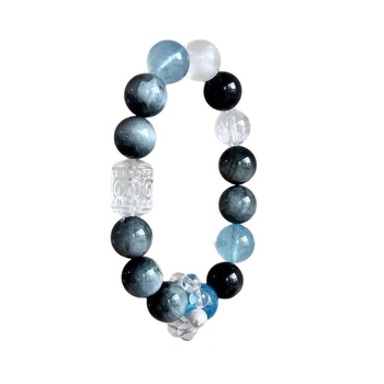 Βραχιόλι με Moonstone και κρύσταλλους, πρωτότυπος σχεδιασμός, ατομική συσκευασία, Άνοιξη 2025, διακριτική πολυτέλεια