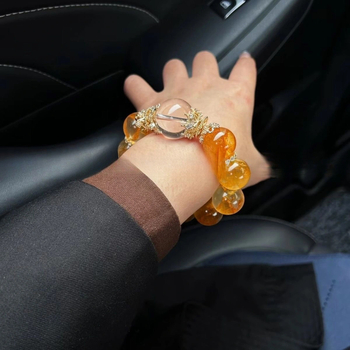 Βραχιόλι – κρύσταλλος τοπαζ, Υλικά: κράμα, τιτάνιο ατσάλι, 925 ασήμι, ελαστικό νήμα; Στυλ: Κινέζικος; Μοντέλο 1002901542; Ατομικά συσκευασμένο; Άνοιξη 2025