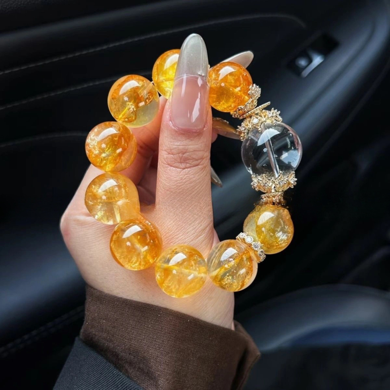 Βραχιόλι – κρύσταλλος τοπαζ, Υλικά: κράμα, τιτάνιο ατσάλι, 925 ασήμι, ελαστικό νήμα; Στυλ: Κινέζικος; Μοντέλο 1002901542; Ατομικά συσκευασμένο; Άνοιξη 2025