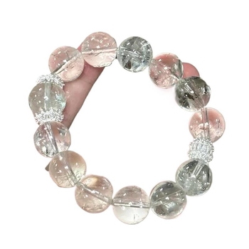 Βραχιόλι με κρυσταλλικά χάντρες, χωρίς πλευρικούς λίθους, σχέδιο με ενεργειακό λίθο, υλικά: κράμα, τιτάνιος χάλυβας, 925 ασήμι, ελαστικό κορδόνι, στυλ Χέμπερν.