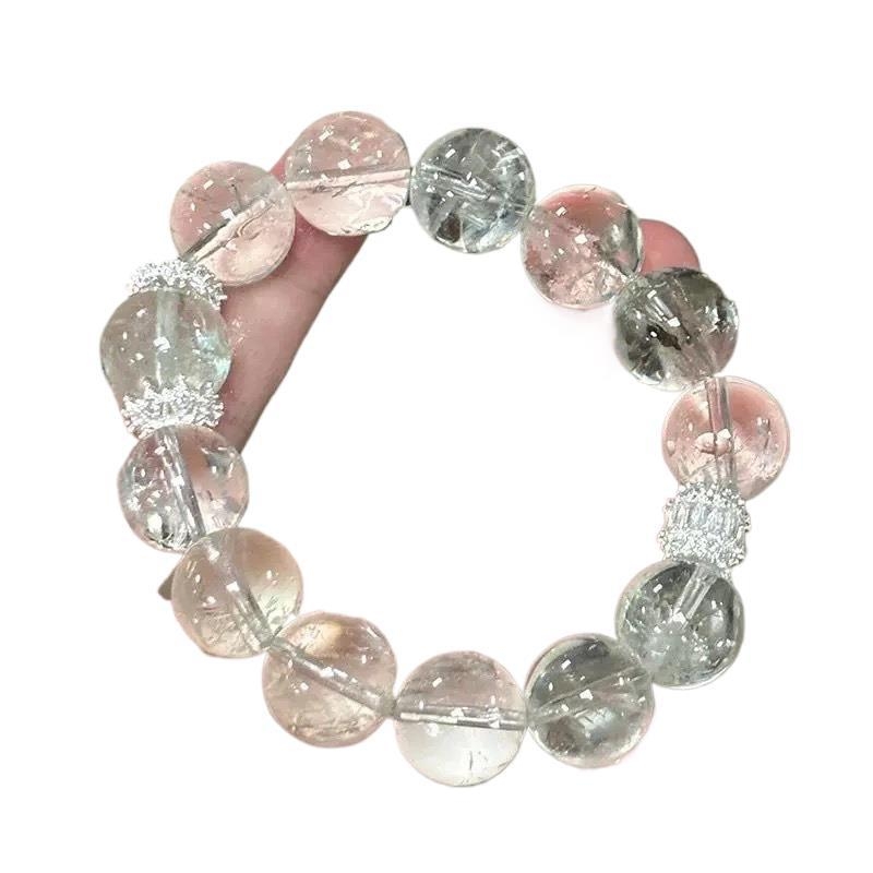 Βραχιόλι με κρυσταλλικά χάντρες, χωρίς πλευρικούς λίθους, σχέδιο με ενεργειακό λίθο, υλικά: κράμα, τιτάνιος χάλυβας, 925 ασήμι, ελαστικό κορδόνι, στυλ Χέμπερν.