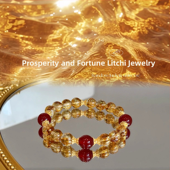 Βραχιόλι | Κρύσταλλος κιτρίνης, χάντρες από αχάτη, στοιχεία από κράμα, αυθεντικός σχεδιασμός, κινεζικό στυλ