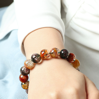 Βραχιόλι με λευκά κρύσταλλα, εξαρτήματα από ασήμι 925, χωρίς πλευρικά πετράδια, σχέδιο με μεμονωμένες χάντρες, σε συσκευασία δώρου, ρετρό στυλ.