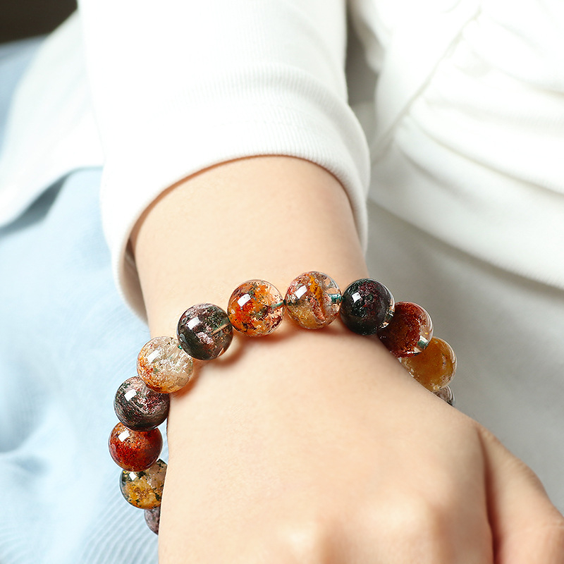 Βραχιόλι με λευκά κρύσταλλα, εξαρτήματα από ασήμι 925, χωρίς πλευρικά πετράδια, σχέδιο με μεμονωμένες χάντρες, σε συσκευασία δώρου, ρετρό στυλ.