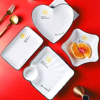 Farfurie ceramică pentru găluțe cu compartimente pentru creveți, stil Nordic, stil nou chinezesc, cadou potrivit