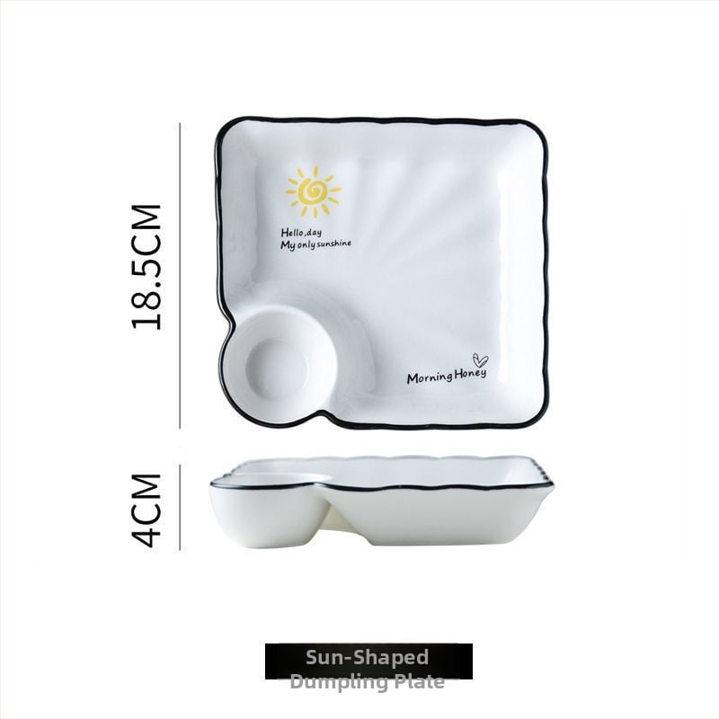 Farfurie ceramică pentru găluțe cu compartimente pentru creveți, stil Nordic, stil nou chinezesc, cadou potrivit