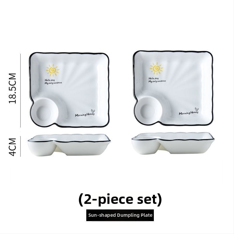 Farfurie ceramică pentru găluțe cu compartimente pentru creveți, stil Nordic, stil nou chinezesc, cadou potrivit