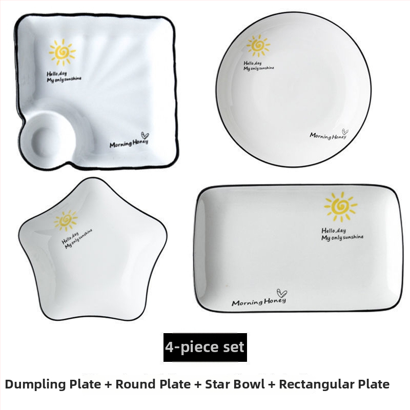 Farfurie ceramică pentru găluțe cu compartimente pentru creveți, stil Nordic, stil nou chinezesc, cadou potrivit