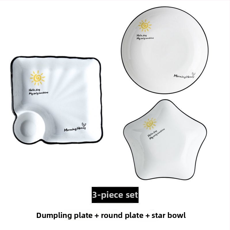 Farfurie ceramică pentru găluțe cu compartimente pentru creveți, stil Nordic, stil nou chinezesc, cadou potrivit