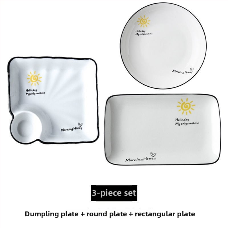 Farfurie ceramică pentru găluțe cu compartimente pentru creveți, stil Nordic, stil nou chinezesc, cadou potrivit