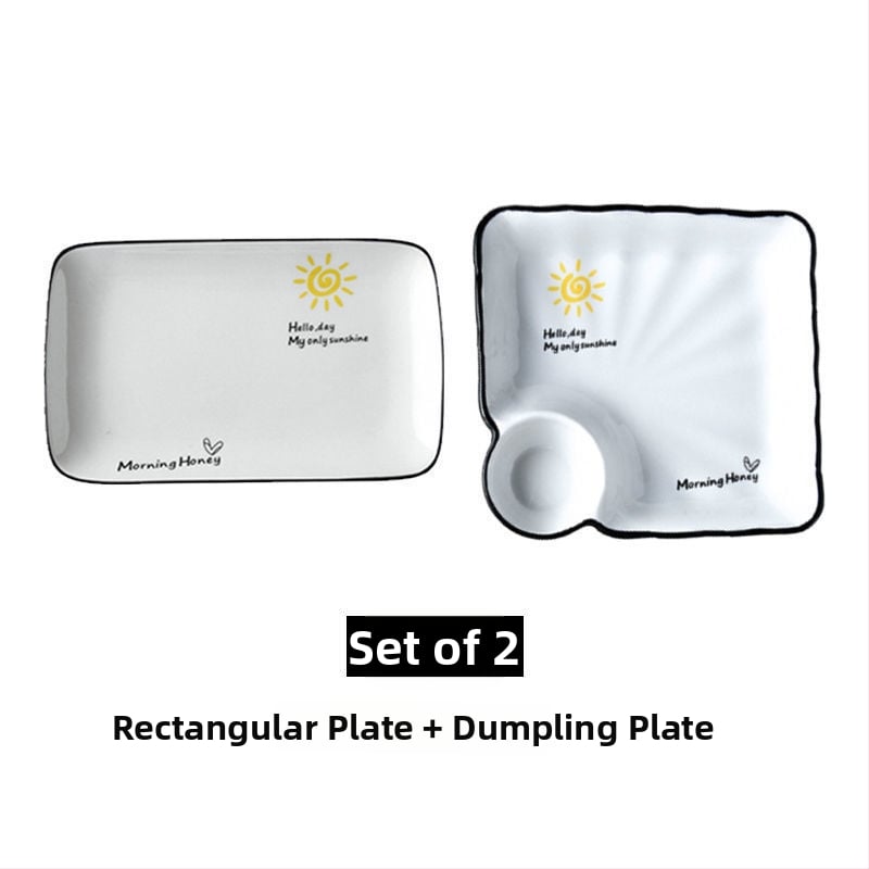 Farfurie ceramică pentru găluțe cu compartimente pentru creveți, stil Nordic, stil nou chinezesc, cadou potrivit