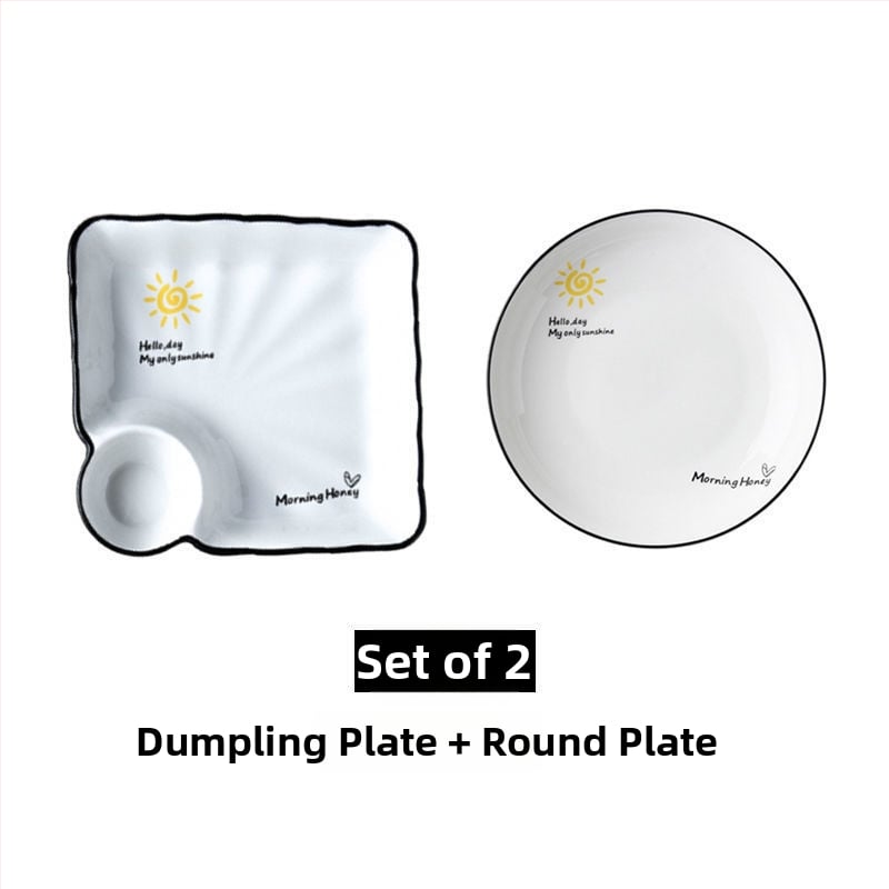 Farfurie ceramică pentru găluțe cu compartimente pentru creveți, stil Nordic, stil nou chinezesc, cadou potrivit