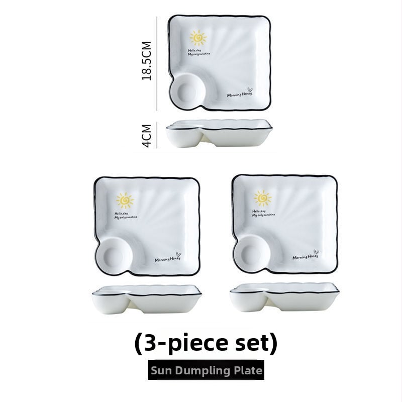 Farfurie ceramică pentru găluțe cu compartimente pentru creveți, stil Nordic, stil nou chinezesc, cadou potrivit