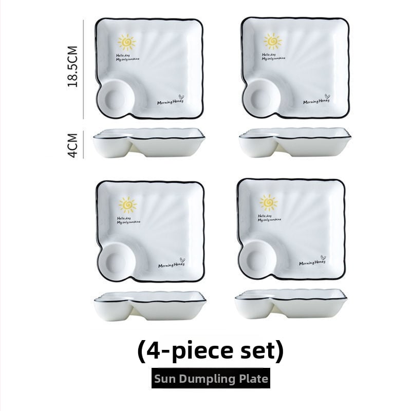 Farfurie ceramică pentru găluțe cu compartimente pentru creveți, stil Nordic, stil nou chinezesc, cadou potrivit