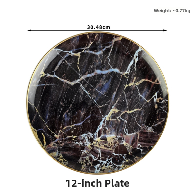 Set de farfurii plate bone china, în stil Nordic, rotund, cu modele multiple, inclus cană de lapte și ceașcă de cafea